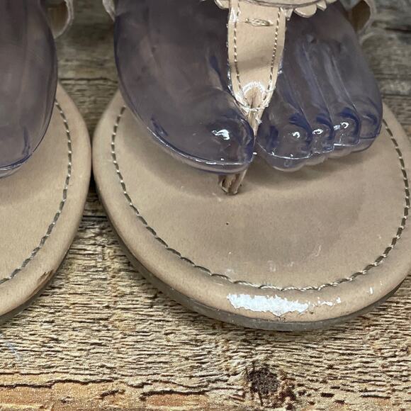 Circus by Sam Edelman Cherri Medallion Thong Sandals Tan Patent Leather Size 9 - Picture 4 of 10